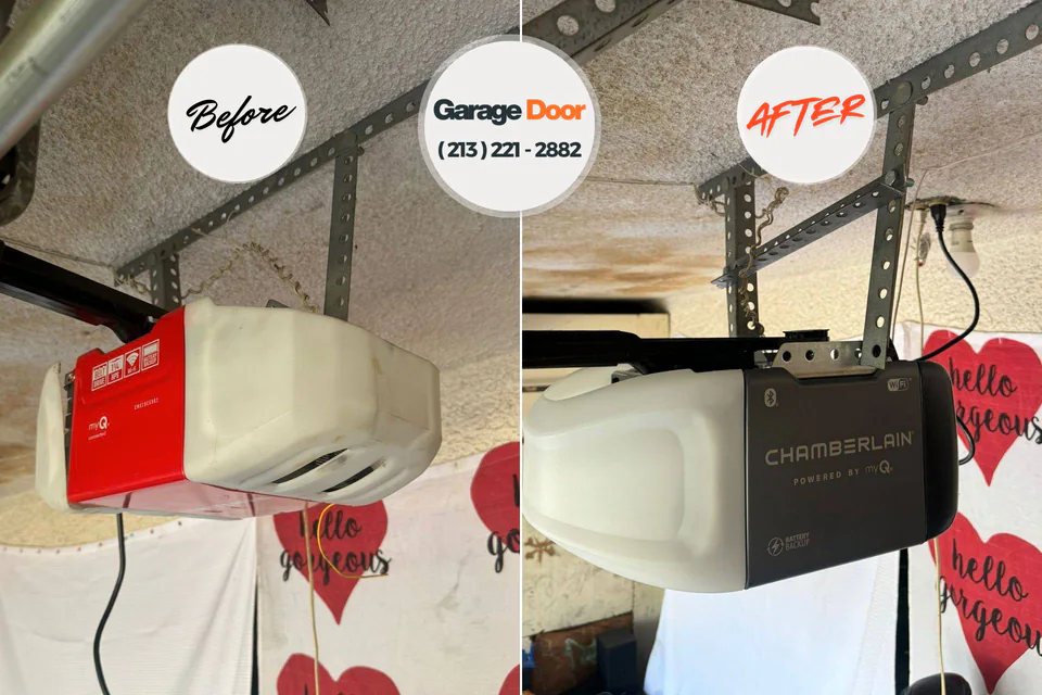 Before and after: garage door repair Othello, WA